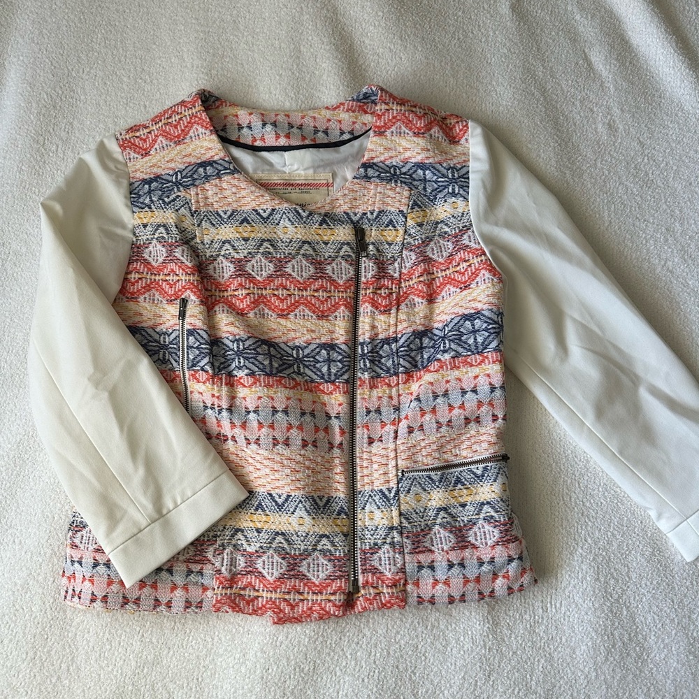 Cartonnier navy orange and cream blazer size 6